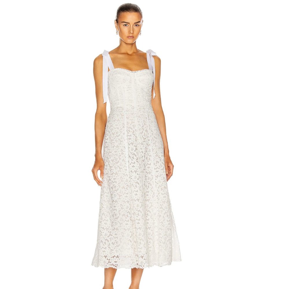 Jonathan Simkhai Lace Bustier Midi Dress Size 6